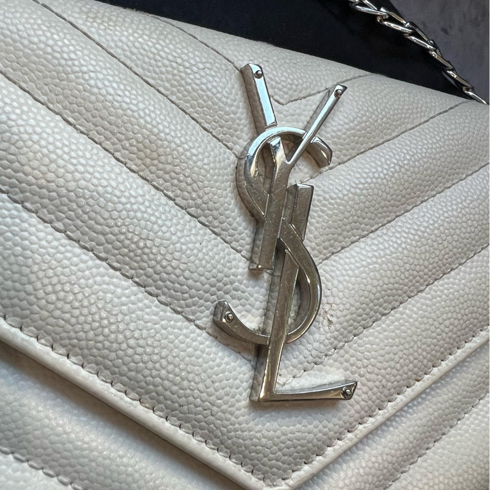 Yves Saint Laurent Beige Quilted Leather Chain Crossbody - Picture 5 of 15